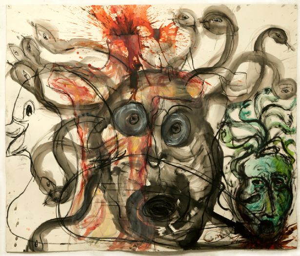 Untitled, 2012, mixed media on paper, 130X150 cm