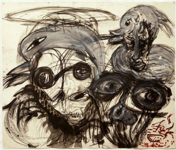Untitled, 2012, ink, charcoal, oil on paper, 130X150 cm