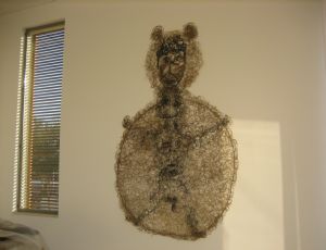 Untitled ,2003, Sewing thread, twine & plastic glue 306x171 cm