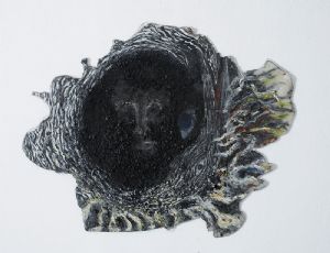 Untitled, 2010, oil chalks, crushed charcoal and ink on plastic glue, 68X82 cm