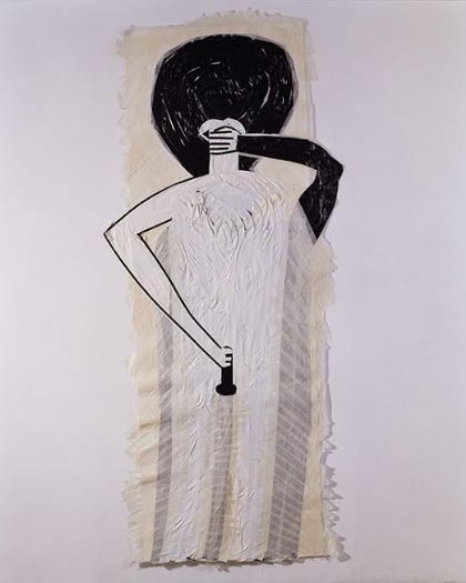 Untitled, 2002, Tape on paper, 240x110 cm