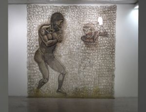 Untitled, 2007, Thread, String and Plastic Glue, 295X298cm