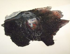 Untitled, 2010, crushed charcoal and oil chalks on plastic glue, 76X77 cm