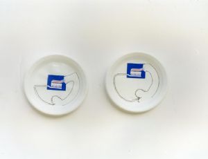 Untitled, 1999, Mixed Media on Disposable Plastic Plate, 16.5 cm each