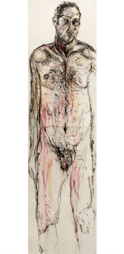 	 Untitled, 2011, mixed media paper, 141X38 cm