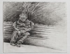 Daysleeper, 2020, Ballpoint pen on Paper, 29.5X21 cm