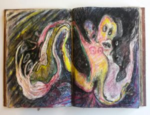 	 Untitled, 2015, mixed media, work from sketchbook, 19X38 cm