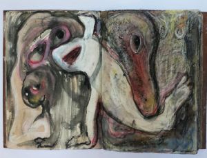 	 Untitled, 2015, mixed media, work from sketchbook, 19X38 cm