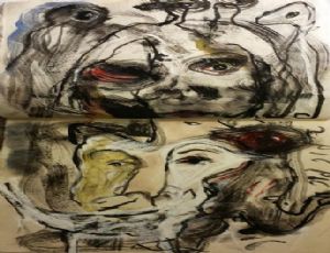 Untitled, 2015, mixed media, work from sketchbook, 38X19 cm