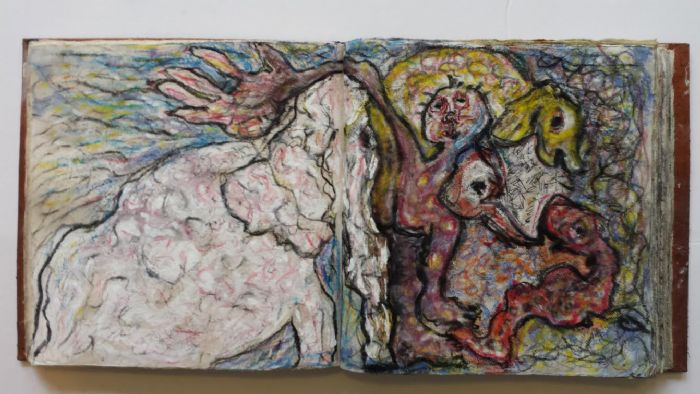 	 Untitled, 2015, mixed media, work from sketchbook, 19X38 cm