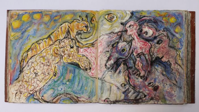 	 Untitled, 2015, mixed media, work from sketchbook, 19X38 cm