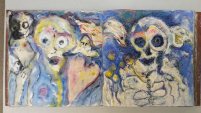 	 Untitled, 2015, mixed media, work from sketchbook, 19X38 cm