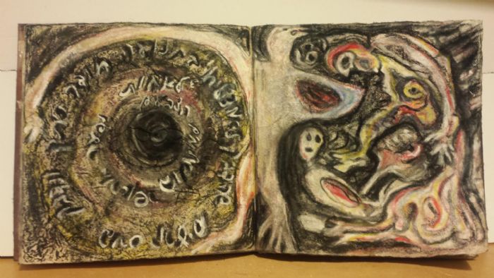 	 Untitled, 2015, mixed media, work from sketchbook, 19X38 cm