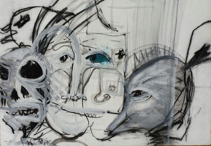 Untitled, 2012 mixed media on paper, 40.5X50 cm	.