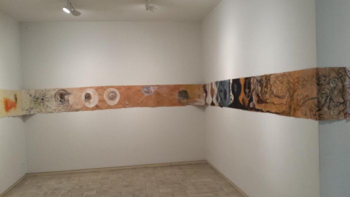 Panoramic View, 2016, mixed media on paper.