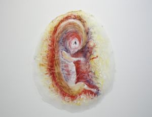 Untitled, 2009, Ink and Water Color on pva - Plastic Glue, 76X73 cm