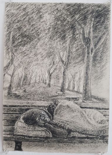 daysleeper,2020,ballpoint pen on paper, 29X21 cm.