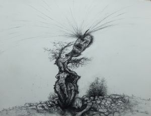 untitled, 2022, natural charcoal on paper, 72X74 cm